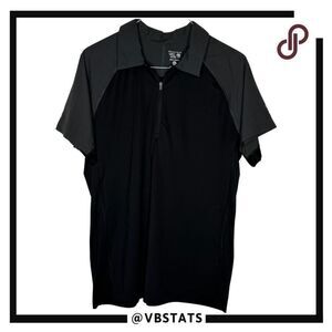 Mountain Hardwear Men's Justo Trek‎ 1/4 Zip Short Sleeve Polo Shirt Black Large